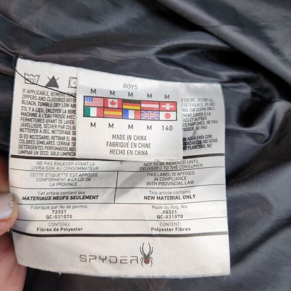 Spyder youth puffer jacket with hood - Picture 5 of 8